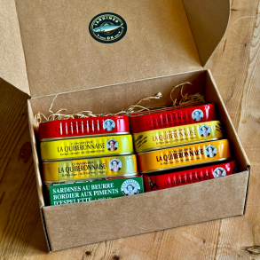 Smagekasse-2 med otte dser Sardines Millsimes fra La Quiberonnaise