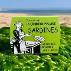 Kasse med 6 dser Sardines au beurre Bordier (2 x almindelige, 2 x med espelette og 2 x med tang)