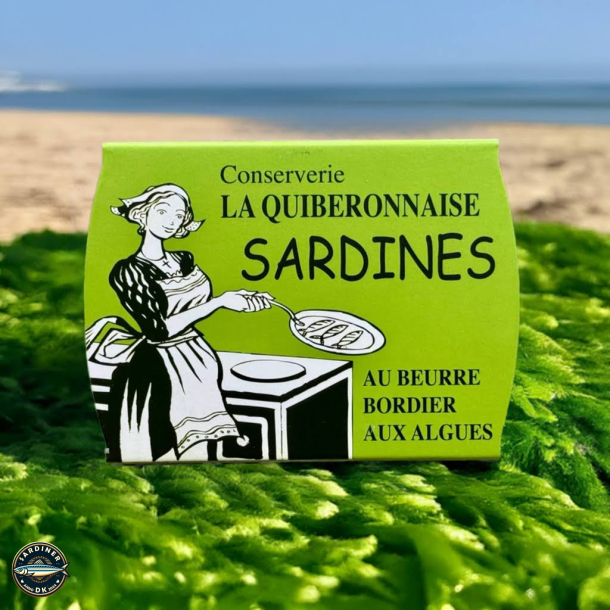 Kasse med 6 dser Sardines au beurre Bordier (2 x almindelige, 2 x med espelette og 2 x med tang)