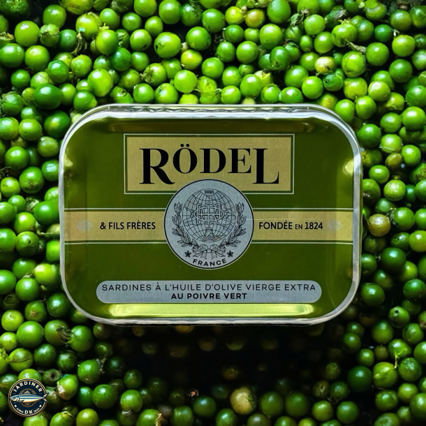 Sardines  l'huile d'olive vierge extra au poivre vert